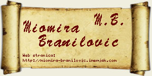 Miomira Branilović vizit kartica